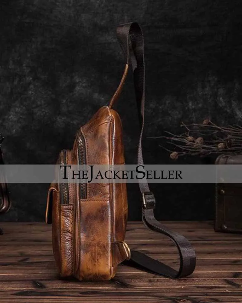 COWHIDE LEATHER SLING BAG