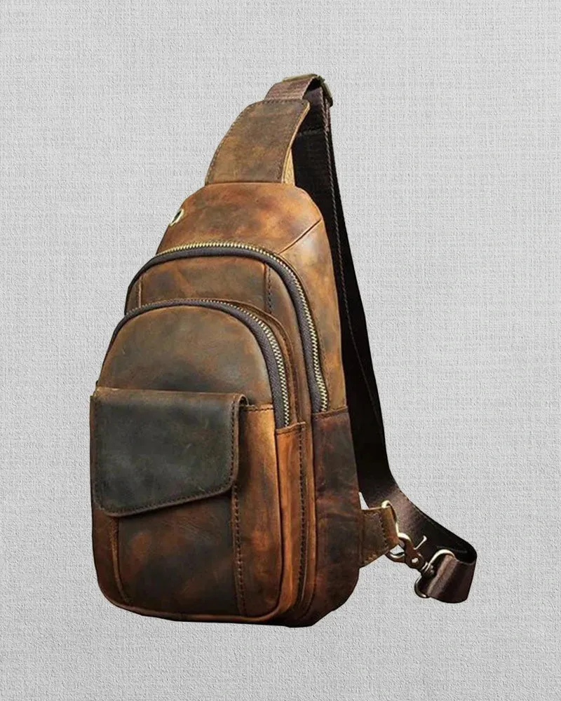 COWHIDE LEATHER SLING BAG