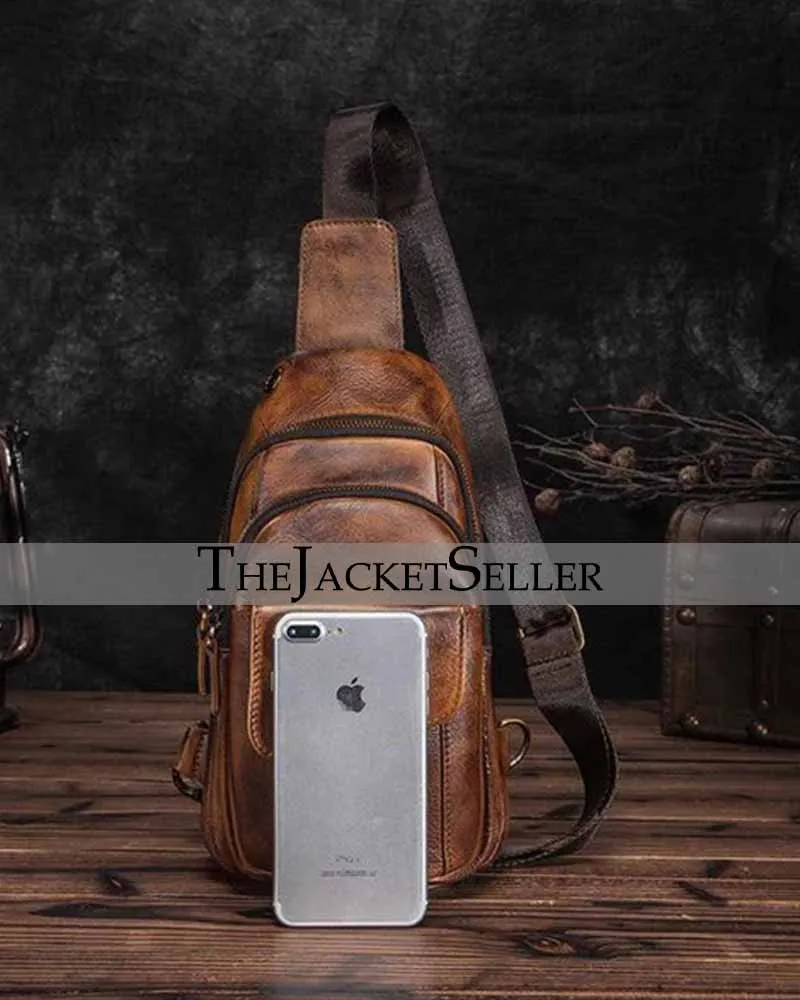 COWHIDE LEATHER SLING BAG