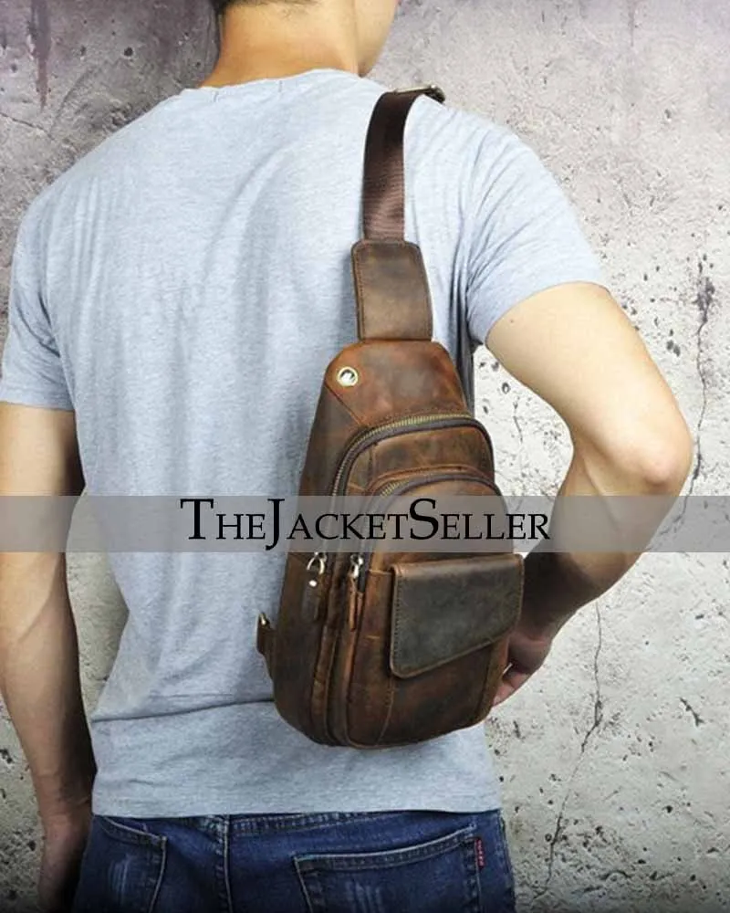 COWHIDE LEATHER SLING BAG
