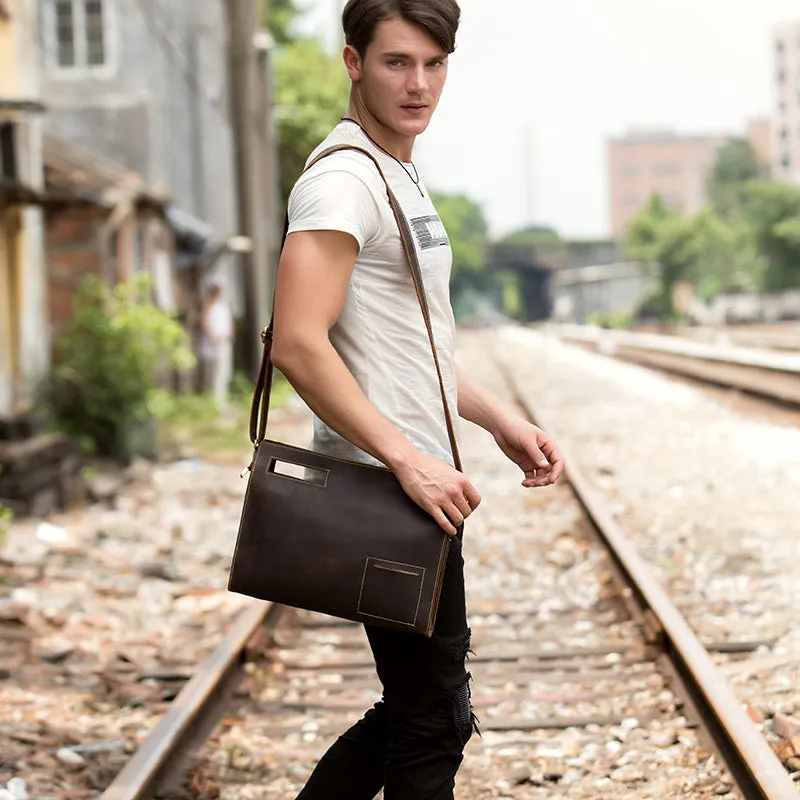 Crazy Horse Casual Leather Messenger Bag