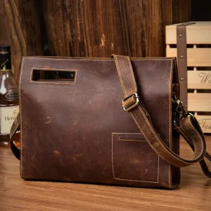 Crazy Horse Casual Leather Messenger Bag