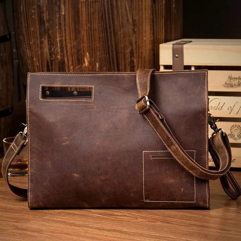 Crazy Horse Casual Leather Messenger Bag
