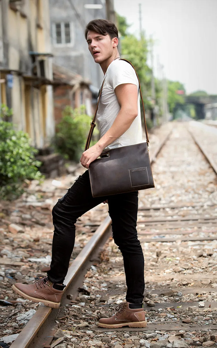 Crazy Horse Casual Leather Messenger Bag