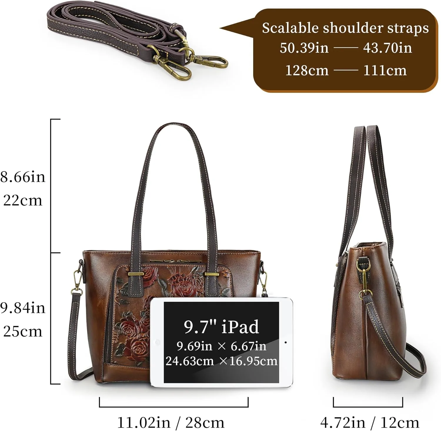 Crossbody Bag for Women Leather Shoulder Bag Top Handle Tote Purses Vintage Satchels Handbag Retro