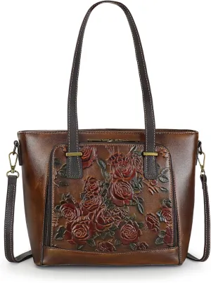 Crossbody Bag for Women Leather Shoulder Bag Top Handle Tote Purses Vintage Satchels Handbag Retro