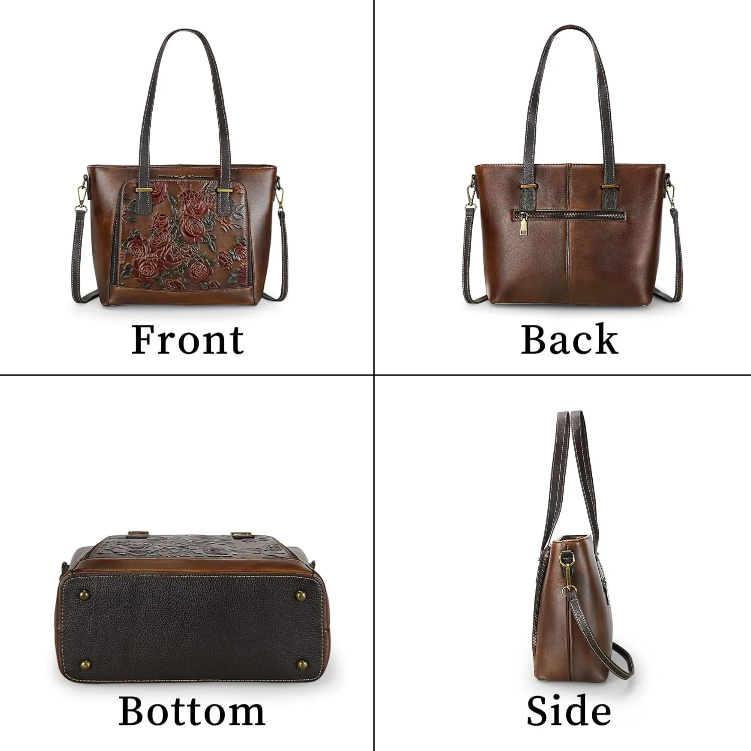 Crossbody Bag for Women Leather Shoulder Bag Top Handle Tote Purses Vintage Satchels Handbag Retro