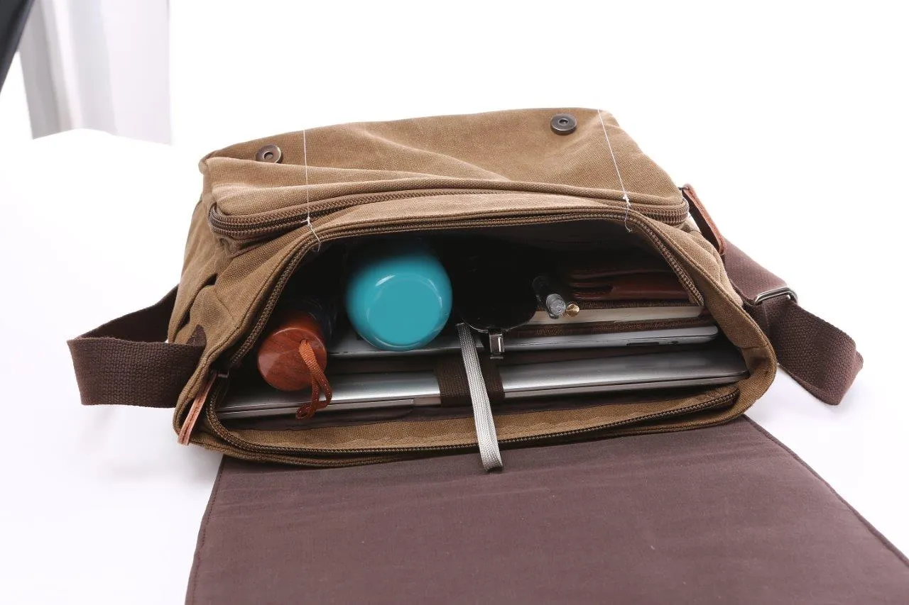 Crosstown Canvas Messenger Bag 15 inch
