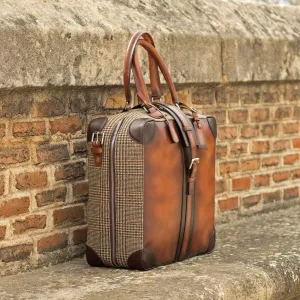 Custom Travel Tote Bag Leather Brown Dark Brown 5234