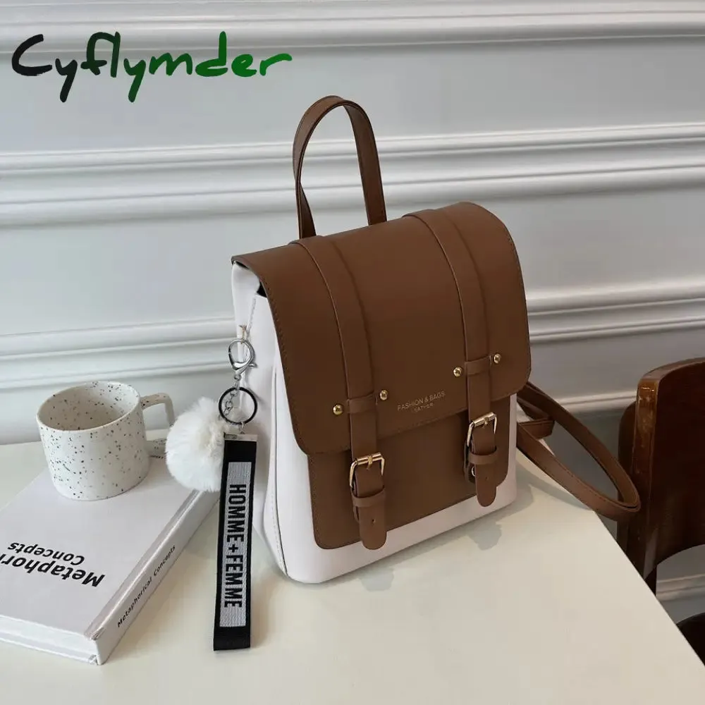 Cyflymder New Women Designer Backpacks High Quality Leather Travel Backpack Sac A Dos Small School Bags for Teenage Girls Female Back Pack