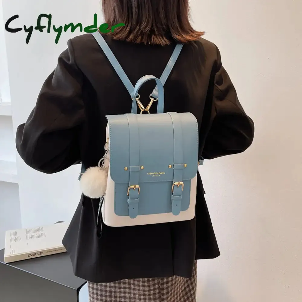 Cyflymder New Women Designer Backpacks High Quality Leather Travel Backpack Sac A Dos Small School Bags for Teenage Girls Female Back Pack