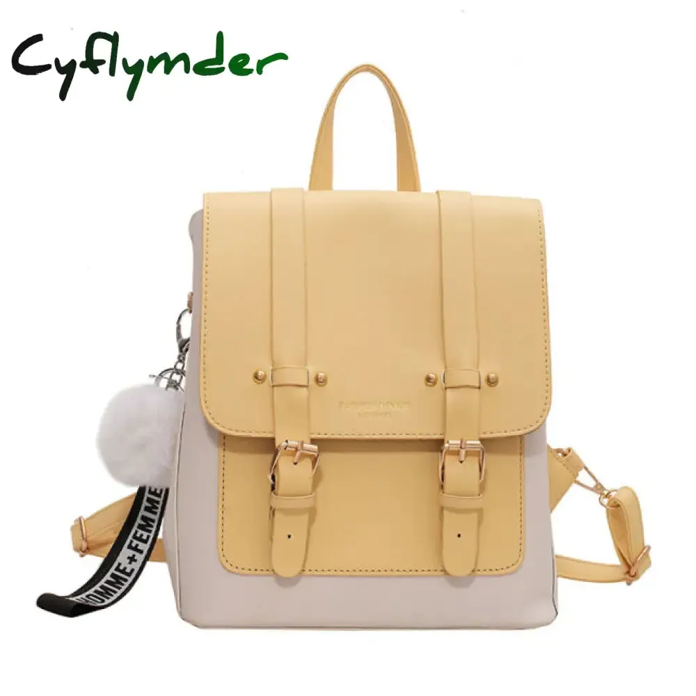 Cyflymder New Women Designer Backpacks High Quality Leather Travel Backpack Sac A Dos Small School Bags for Teenage Girls Female Back Pack