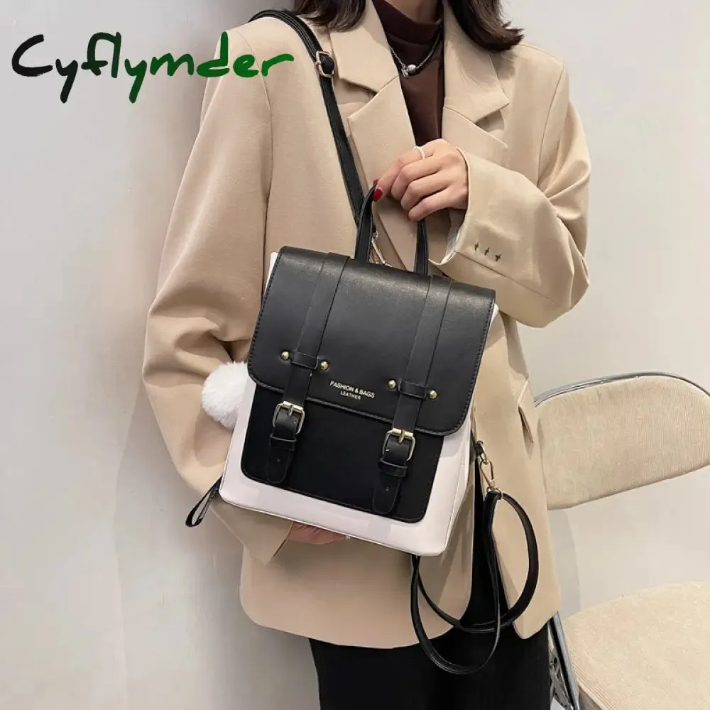 Cyflymder New Women Designer Backpacks High Quality Leather Travel Backpack Sac A Dos Small School Bags for Teenage Girls Female Back Pack