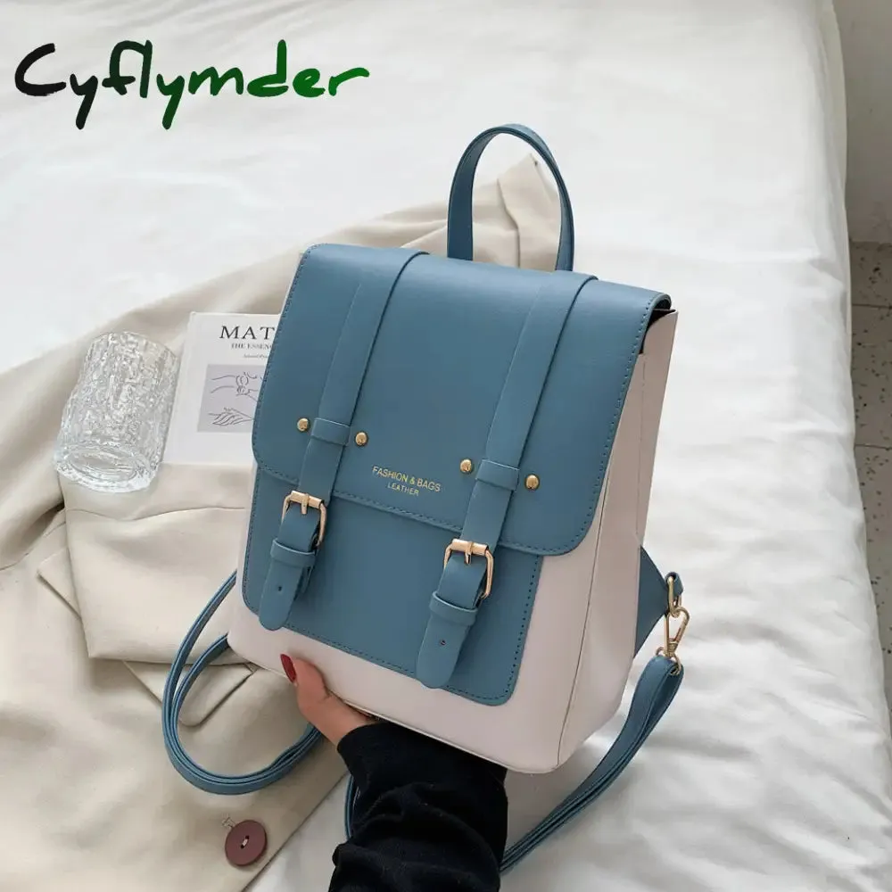 Cyflymder New Women Designer Backpacks High Quality Leather Travel Backpack Sac A Dos Small School Bags for Teenage Girls Female Back Pack