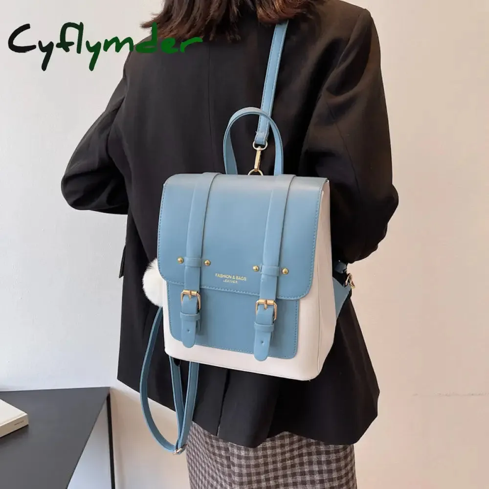 Cyflymder New Women Designer Backpacks High Quality Leather Travel Backpack Sac A Dos Small School Bags for Teenage Girls Female Back Pack