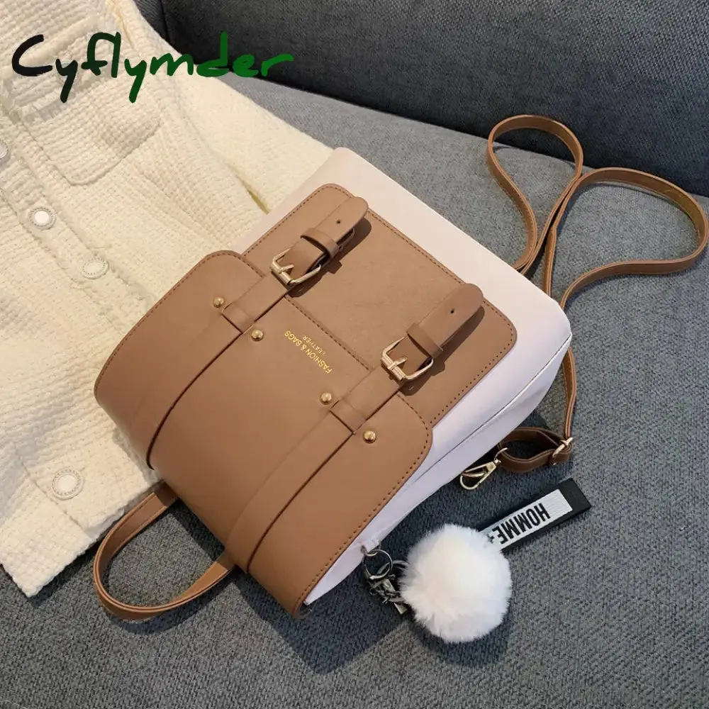 Cyflymder New Women Designer Backpacks High Quality Leather Travel Backpack Sac A Dos Small School Bags for Teenage Girls Female Back Pack