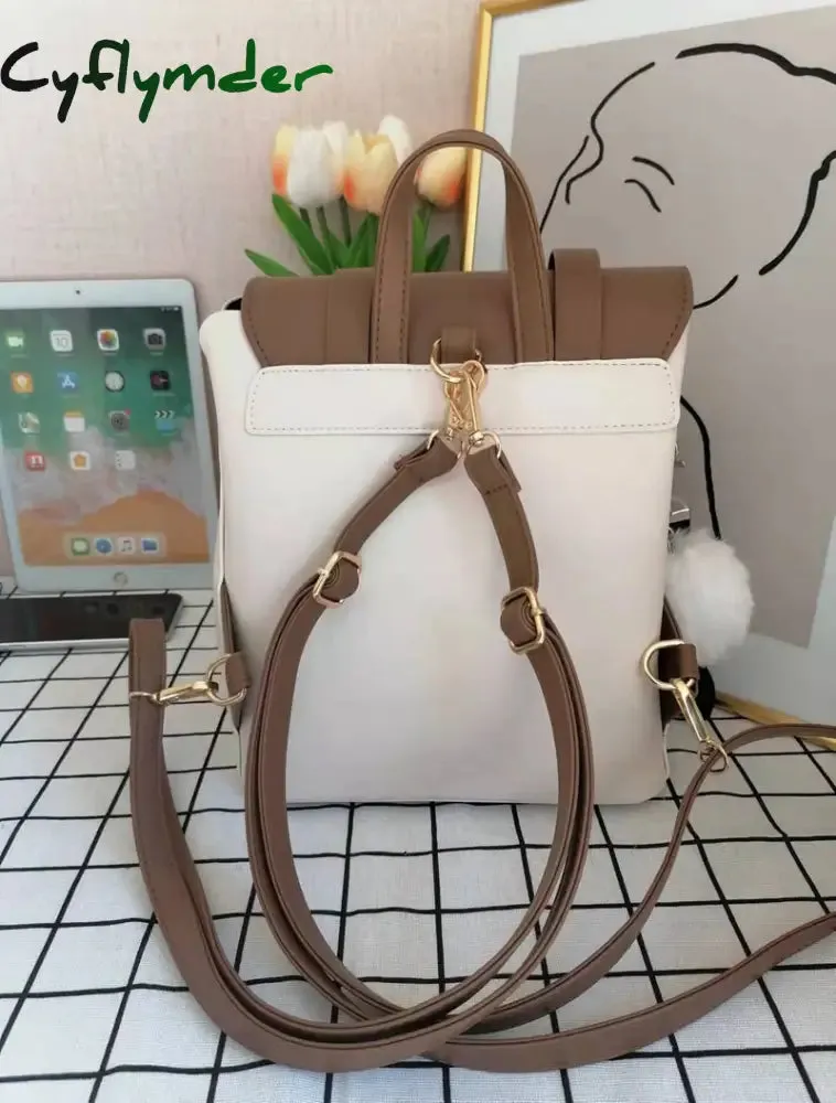 Cyflymder New Women Designer Backpacks High Quality Leather Travel Backpack Sac A Dos Small School Bags for Teenage Girls Female Back Pack
