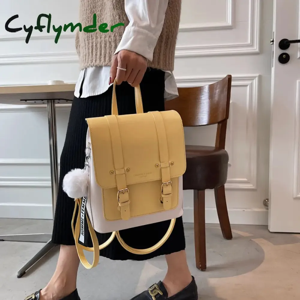 Cyflymder New Women Designer Backpacks High Quality Leather Travel Backpack Sac A Dos Small School Bags for Teenage Girls Female Back Pack