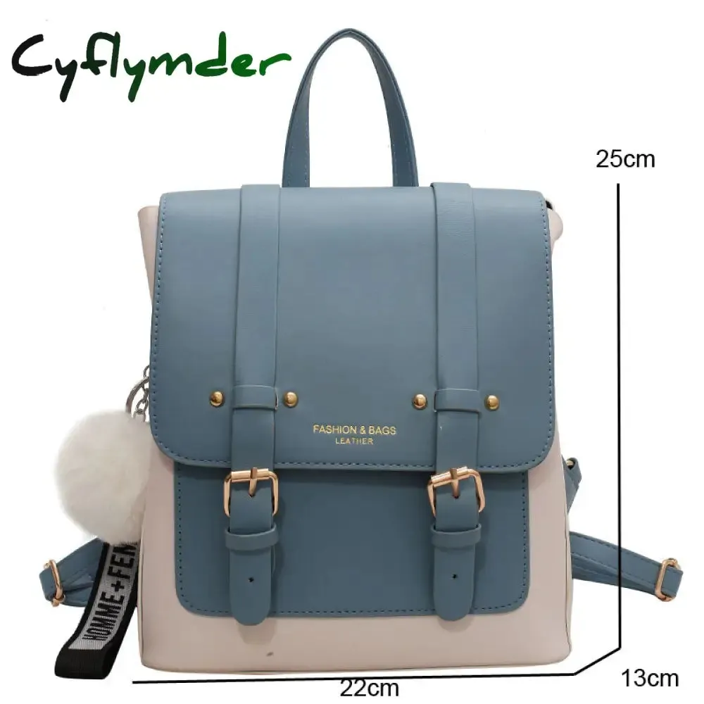 Cyflymder New Women Designer Backpacks High Quality Leather Travel Backpack Sac A Dos Small School Bags for Teenage Girls Female Back Pack