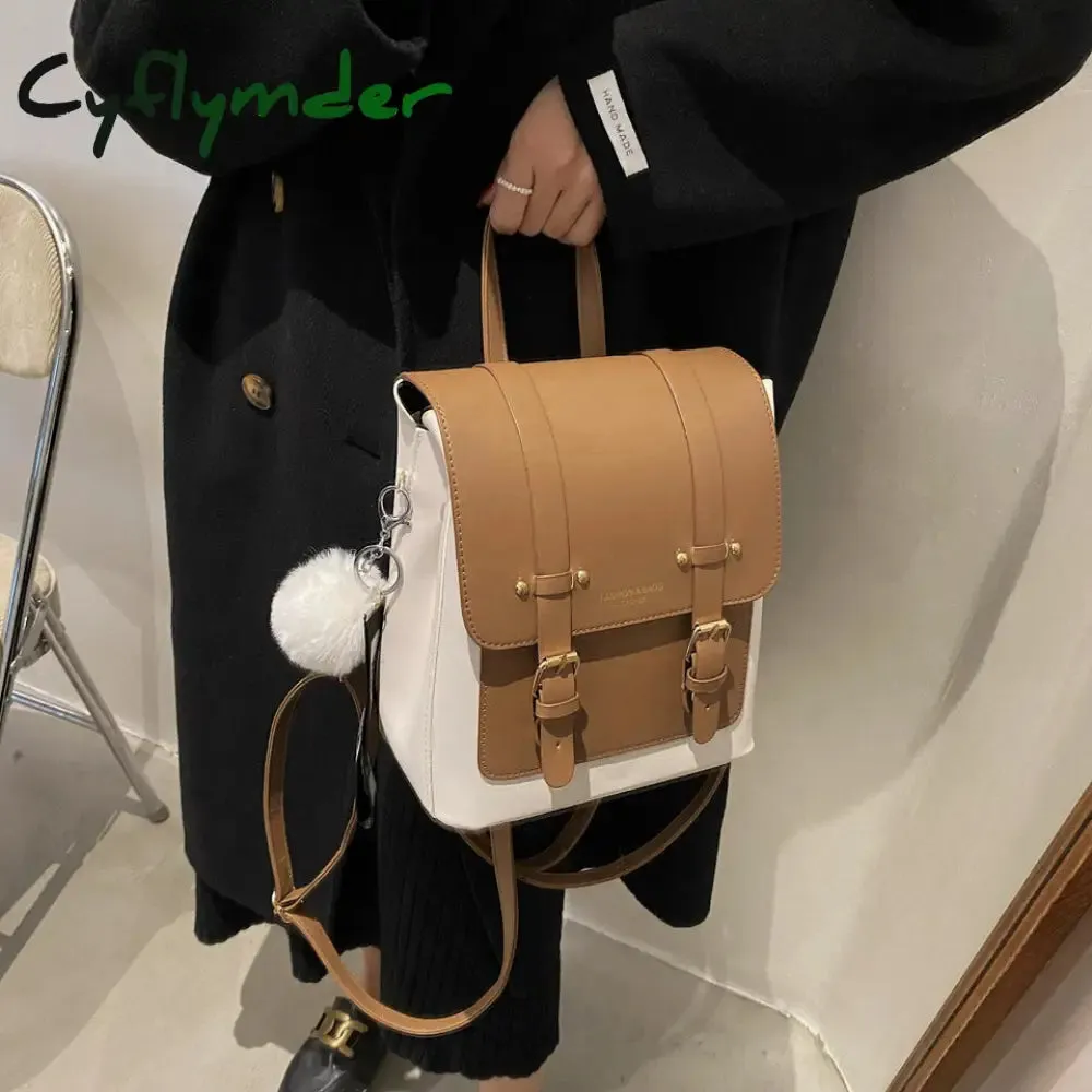Cyflymder New Women Designer Backpacks High Quality Leather Travel Backpack Sac A Dos Small School Bags for Teenage Girls Female Back Pack