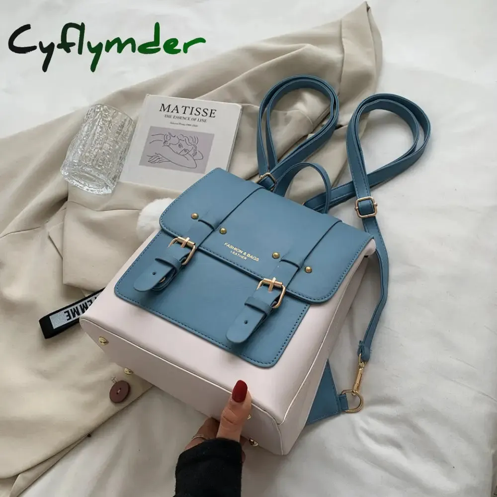 Cyflymder New Women Designer Backpacks High Quality Leather Travel Backpack Sac A Dos Small School Bags for Teenage Girls Female Back Pack