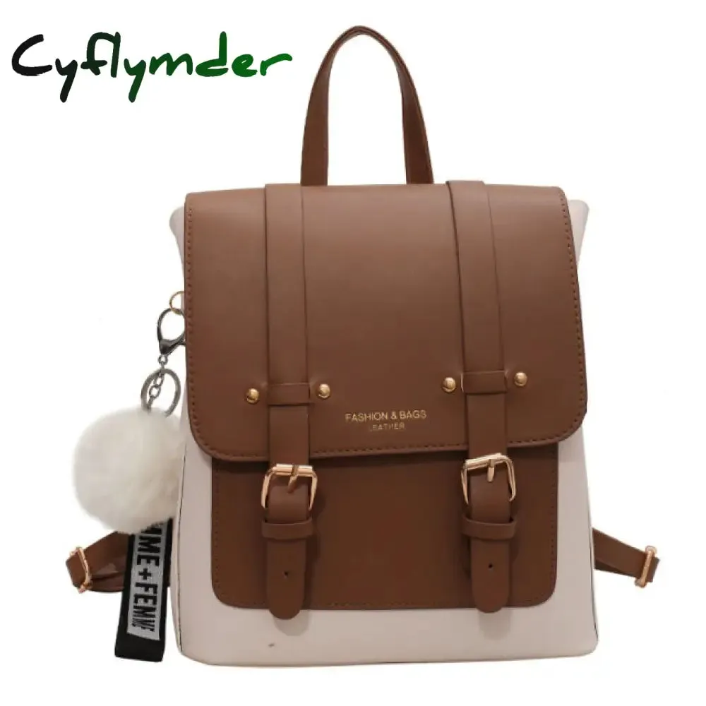 Cyflymder New Women Designer Backpacks High Quality Leather Travel Backpack Sac A Dos Small School Bags for Teenage Girls Female Back Pack