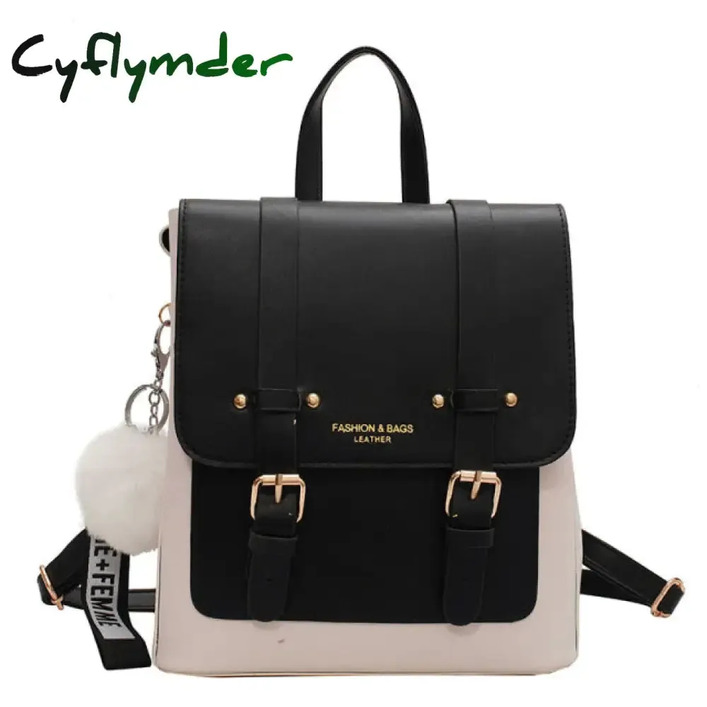Cyflymder New Women Designer Backpacks High Quality Leather Travel Backpack Sac A Dos Small School Bags for Teenage Girls Female Back Pack