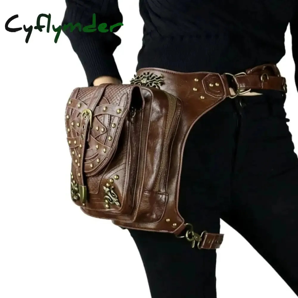 Cyflymder Steampunk Waist Leg Bags Women Men Victorian Style Holster Bag Motorcycle Thigh Hip Belt Packs Messenger Shoulder Bags