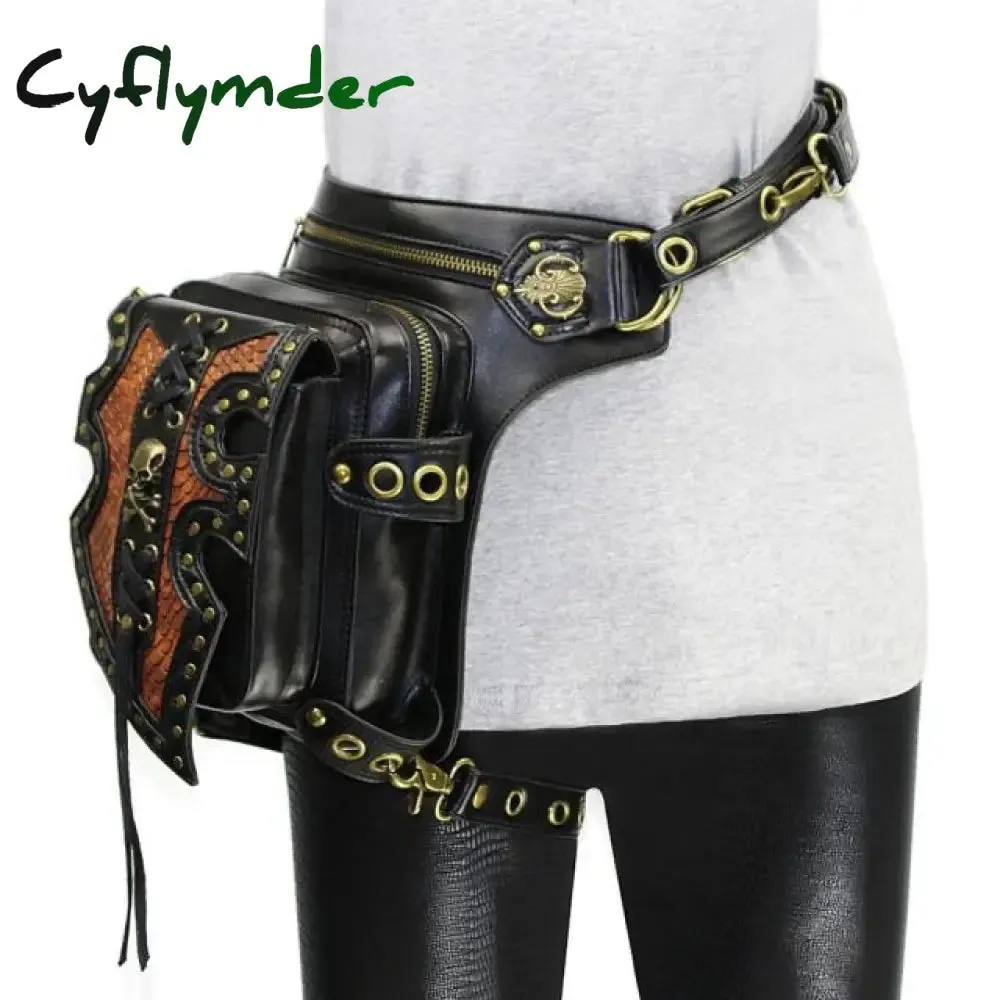 Cyflymder Steampunk Waist Leg Bags Women Men Victorian Style Holster Bag Motorcycle Thigh Hip Belt Packs Messenger Shoulder Bags