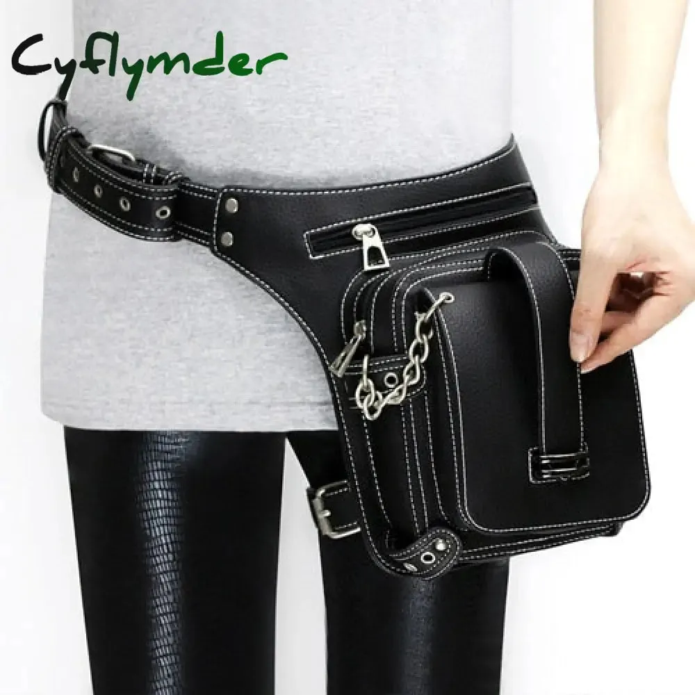 Cyflymder Steampunk Waist Leg Bags Women Men Victorian Style Holster Bag Motorcycle Thigh Hip Belt Packs Messenger Shoulder Bags