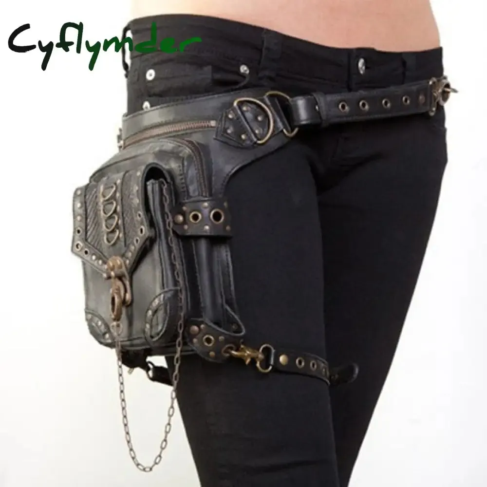 Cyflymder Steampunk Waist Leg Bags Women Men Victorian Style Holster Bag Motorcycle Thigh Hip Belt Packs Messenger Shoulder Bags
