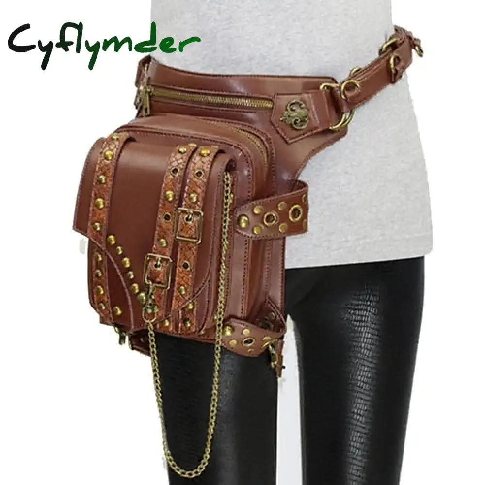 Cyflymder Steampunk Waist Leg Bags Women Men Victorian Style Holster Bag Motorcycle Thigh Hip Belt Packs Messenger Shoulder Bags