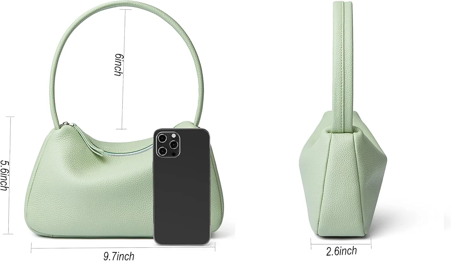 Daiblueland Small Leather Shoulder Bag For Women Premium Top Handle Tote Purse With Zipper Closure