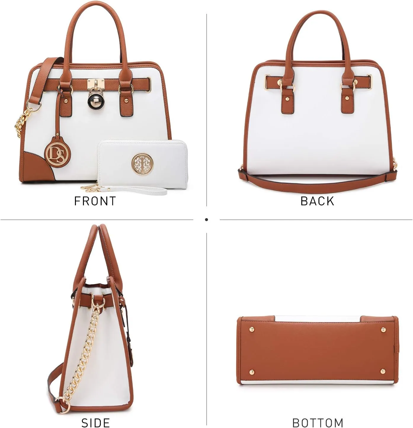Dasein Women Handbags Top Handle Satchel Purse Shoulder Bag Hobo Bag Work Bag Set 2pcs