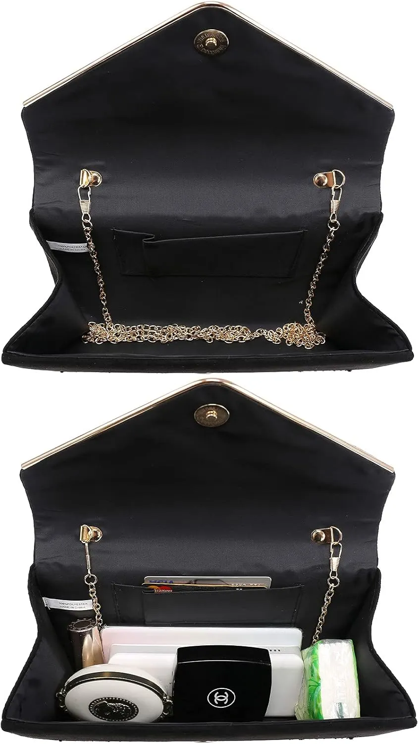 Dasein Women Rhinestone Evening Bag Faux Suede Clutch Formal Party Sparkly Purses Cocktail Wedding Handbag