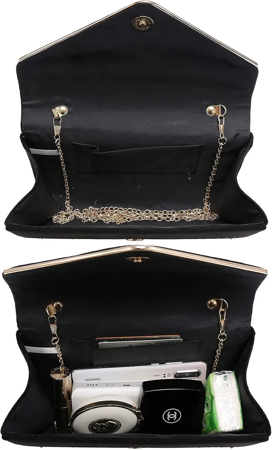 Dasein Women Rhinestone Evening Bag Faux Suede Clutch Formal Party Sparkly Purses Cocktail Wedding Handbag