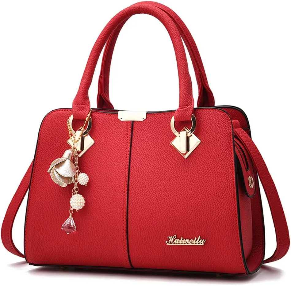 Dayfine Women Handbag Satchel Bag Top Handle Bag Faux Leather Tote Purse Shoulder Bag Briefcase Minimalist Lady