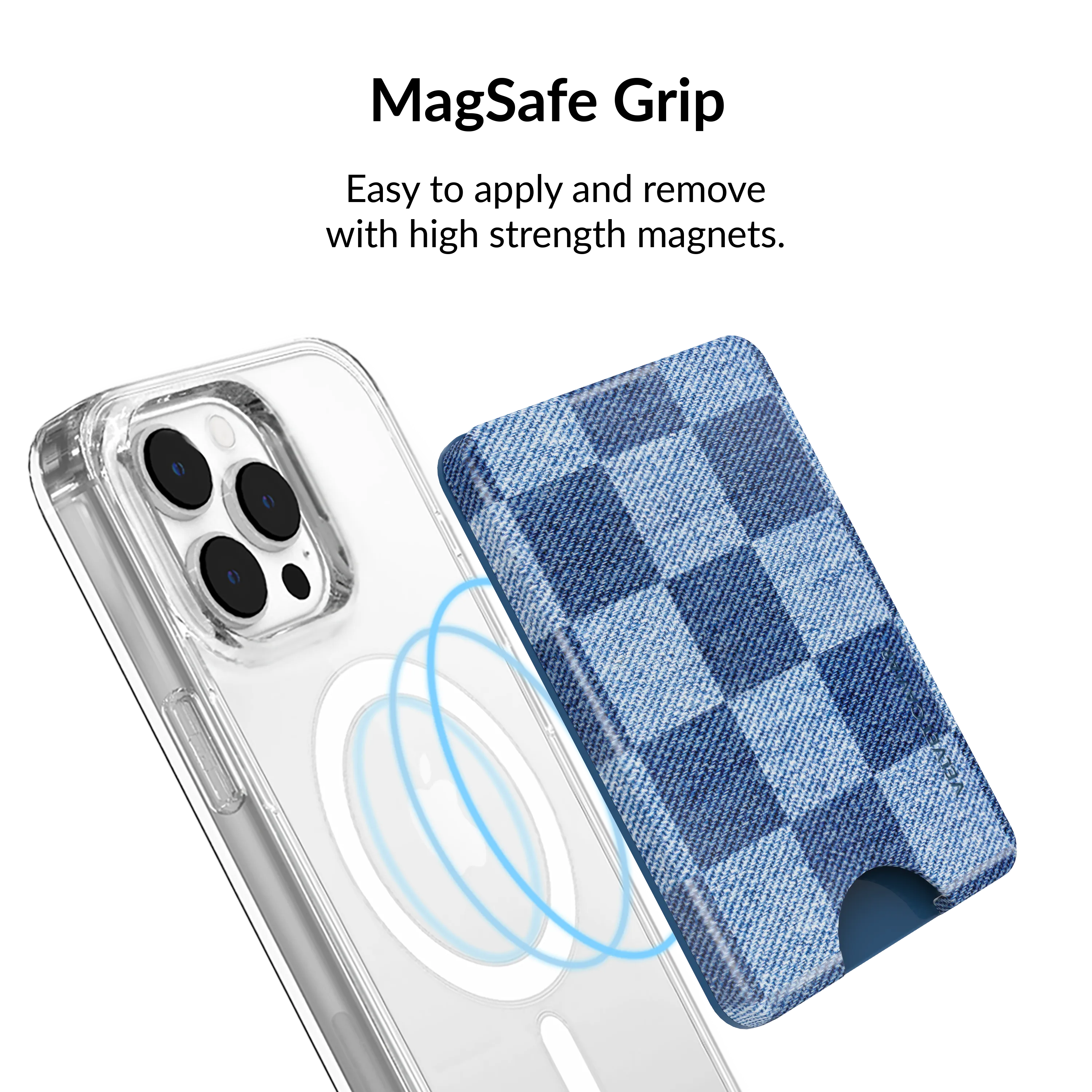 Denim Checker Magsafe Wallet