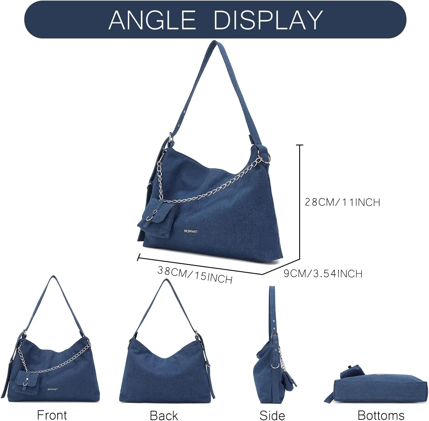 Denim Crossbody Bag Quilted Shoulder Bags for Women