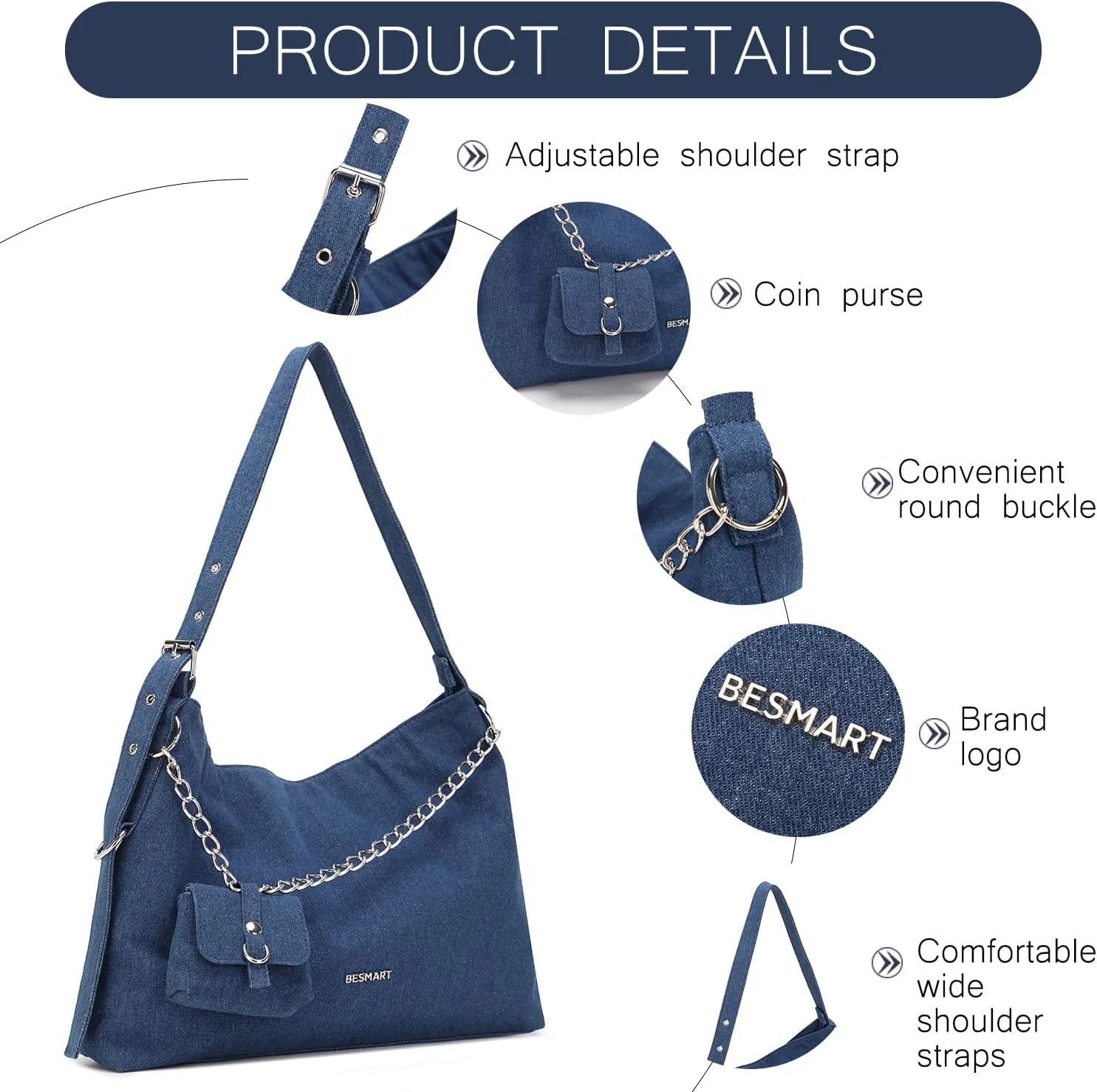 Denim Crossbody Bag Quilted Shoulder Bags for Women