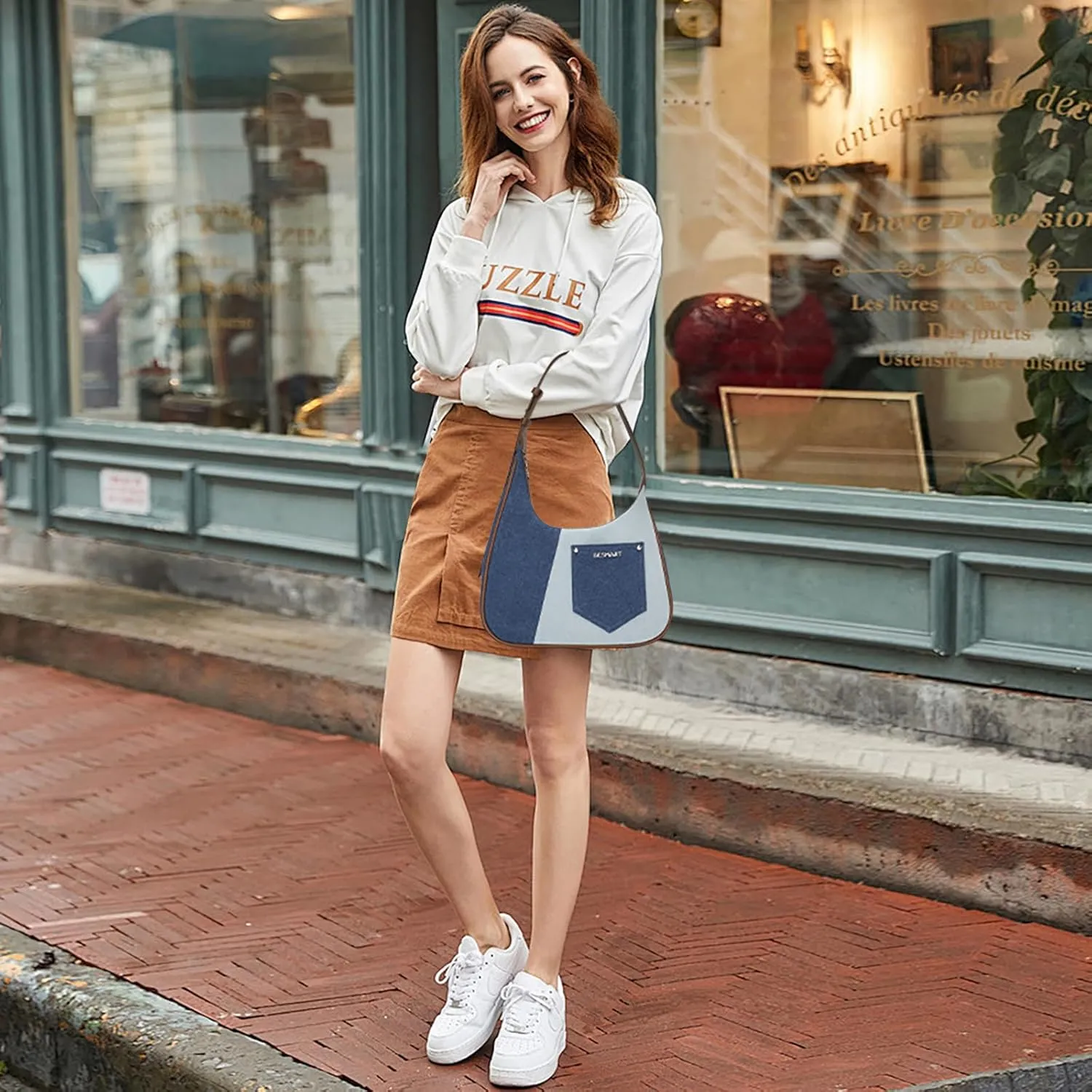 Denim Crossbody Bag Quilted Shoulder Bags for Women