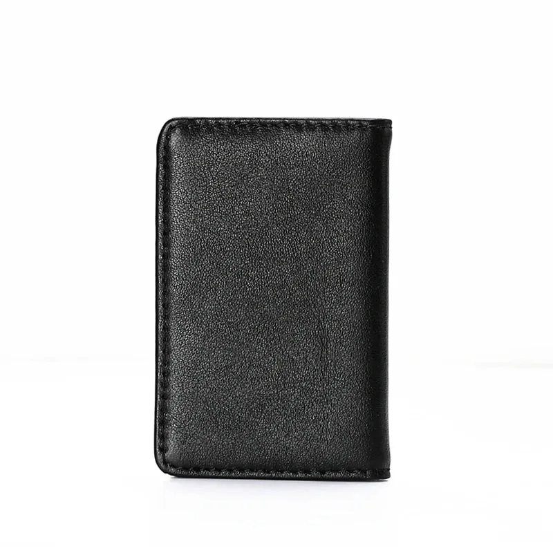 DENIM Genuine Leather Business Card Holder Wallet Men Money Bag