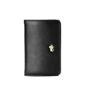 DENIM Genuine Leather Business Card Holder Wallet Men Money Bag