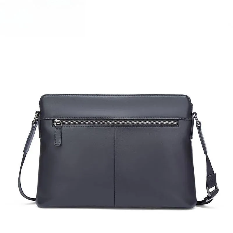 DENIM Genuine Leather Men Shoulder Bag High Quality Cowhide Crossbody Bag