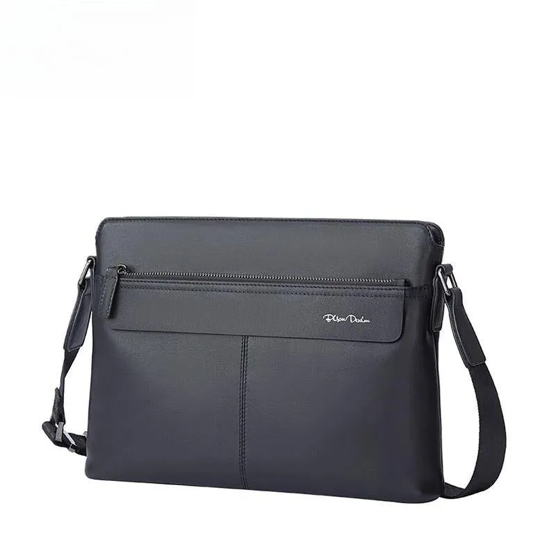 DENIM Genuine Leather Men Shoulder Bag High Quality Cowhide Crossbody Bag