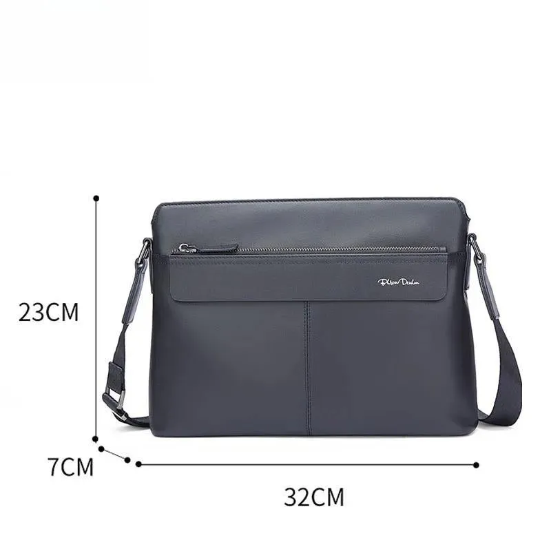 DENIM Genuine Leather Men Shoulder Bag High Quality Cowhide Crossbody Bag