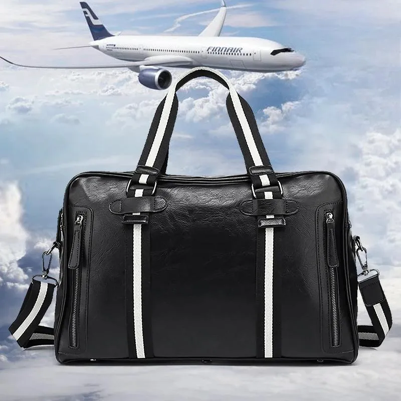 DENIM Leather Travel Bag Large Capacity Duffle Fitness Bags Handbag Shoulder Bags