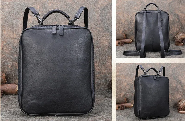 Designer Womens Brown Leather Laptop Backpack Purse Cool Backpacks for Women