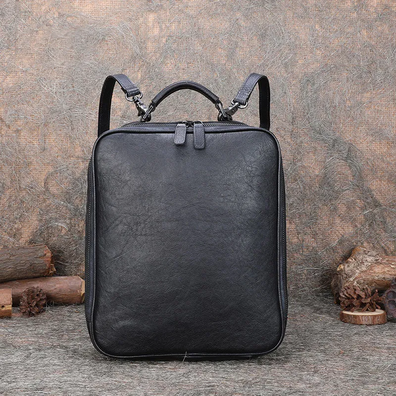 Designer Womens Brown Leather Laptop Backpack Purse Cool Backpacks for Women