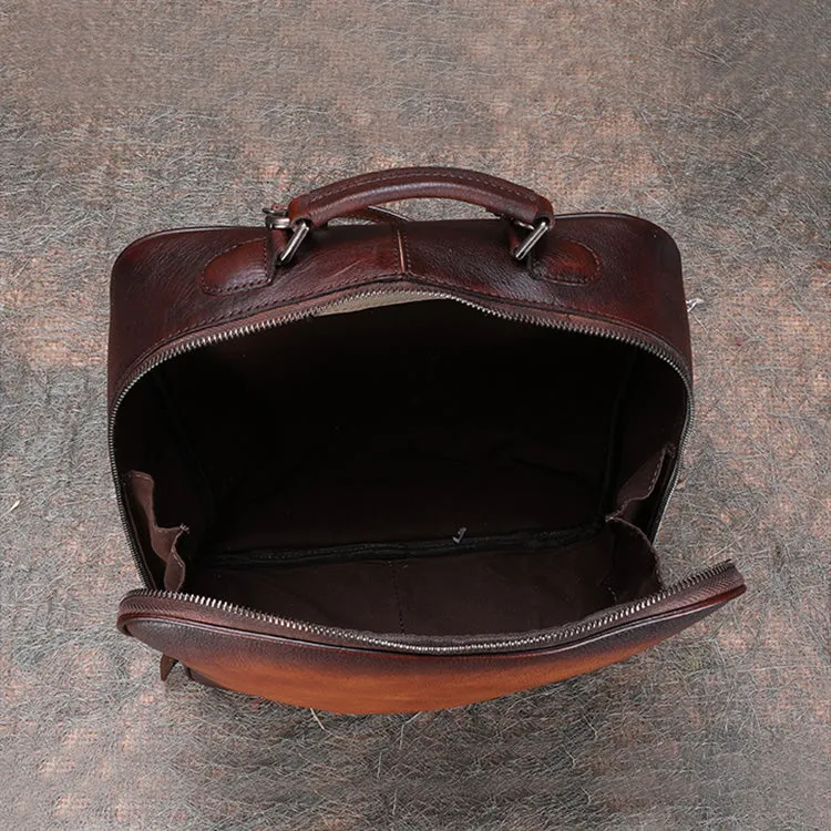 Designer Womens Brown Leather Laptop Backpack Purse Cool Backpacks for Women